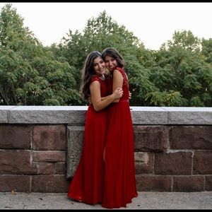 1 of 2 David’s Bridal Bridesmaid red dress